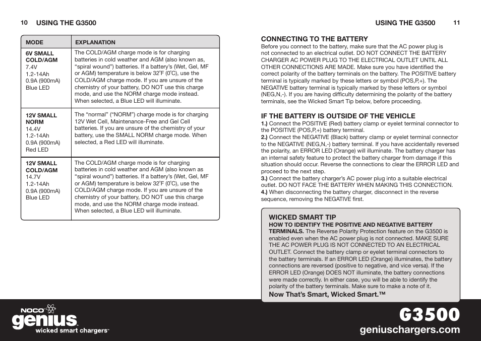 G3500 | NOCO Genius G3500 User Manual | Page 7 / 47