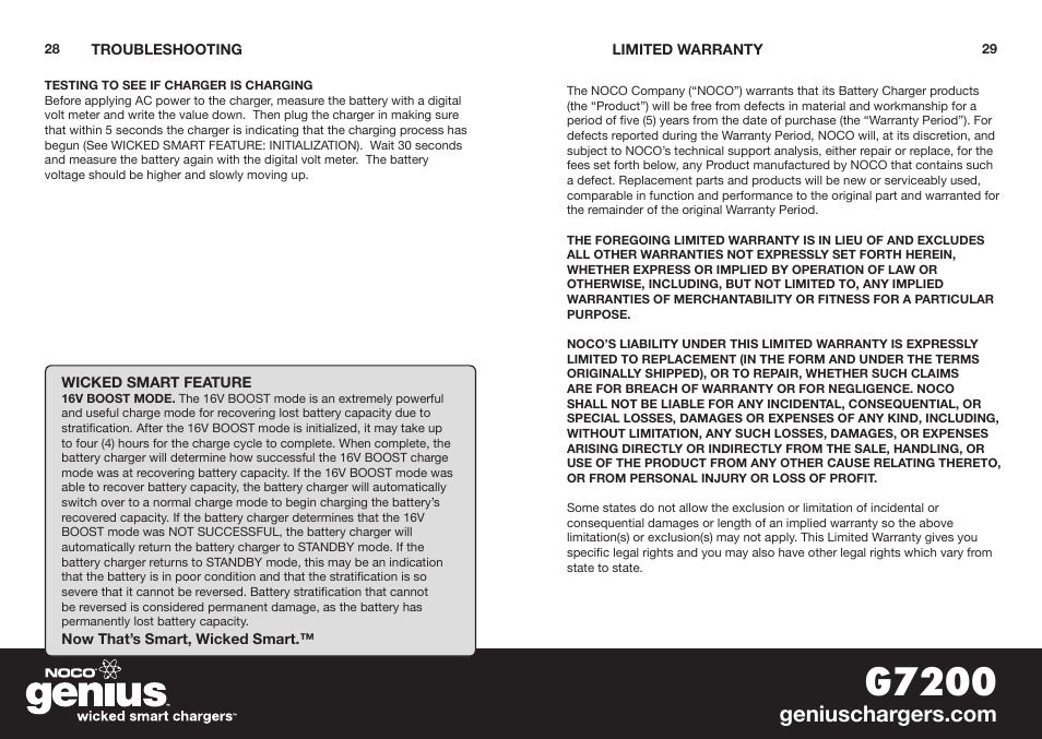 G7200 | NOCO Genius G7200 User Manual | Page 16 / 52