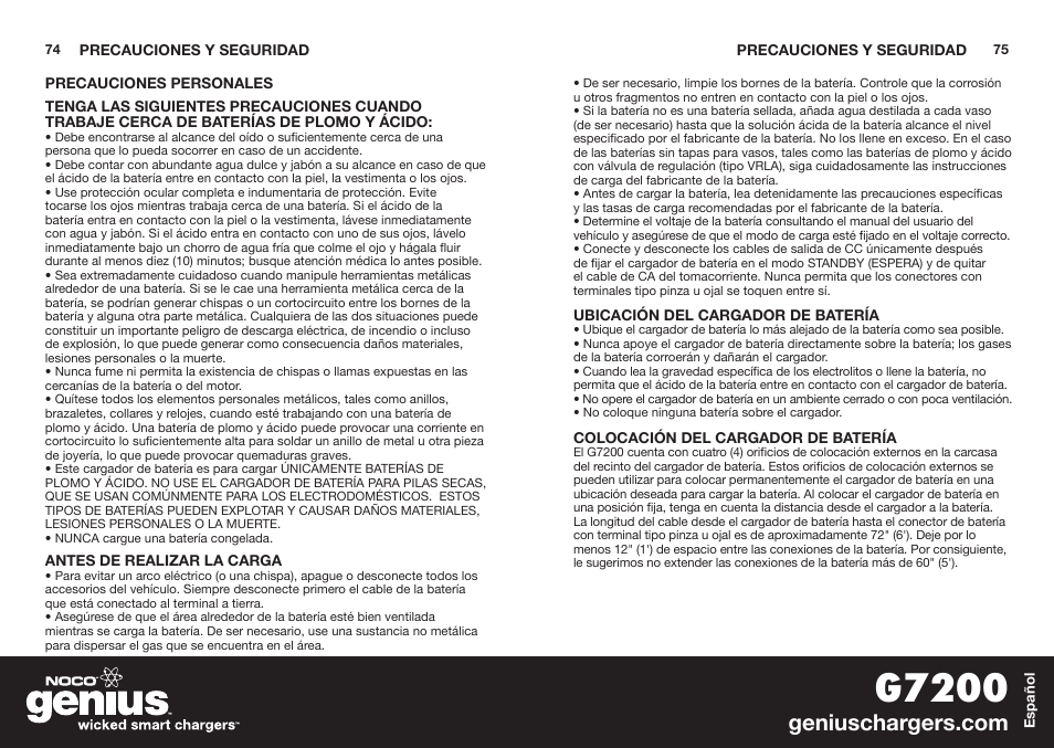 G7200 | NOCO Genius G7200 User Manual | Page 39 / 52