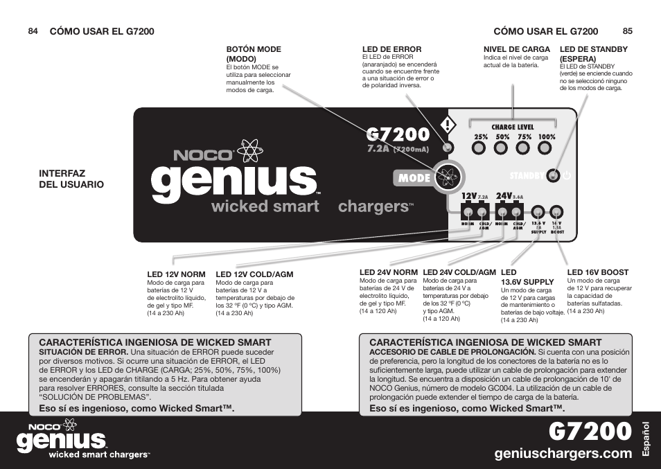 G7200 | NOCO Genius G7200 User Manual | Page 44 / 52