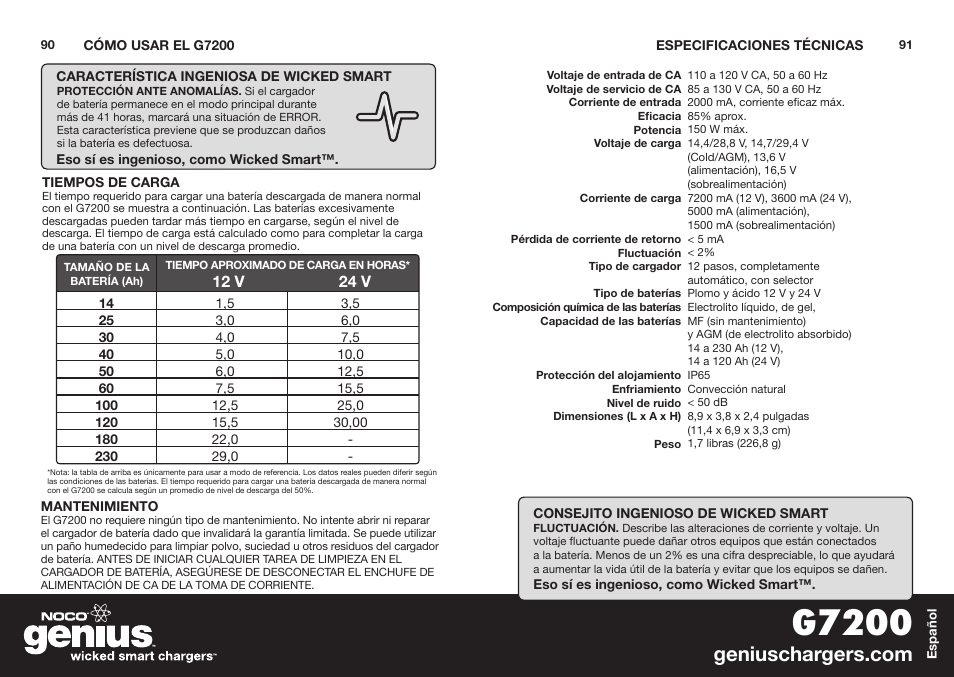 G7200 | NOCO Genius G7200 User Manual | Page 47 / 52