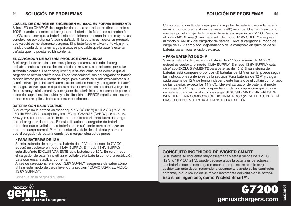 G7200 | NOCO Genius G7200 User Manual | Page 49 / 52