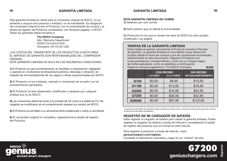 G7200 | NOCO Genius G7200 User Manual | Page 51 / 52