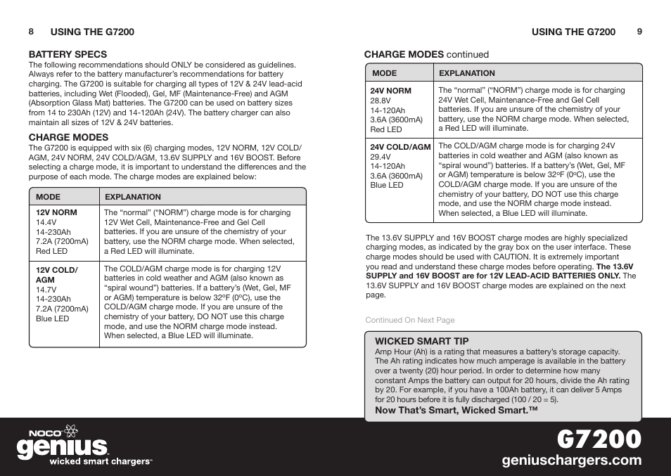 G7200 | NOCO Genius G7200 User Manual | Page 6 / 52