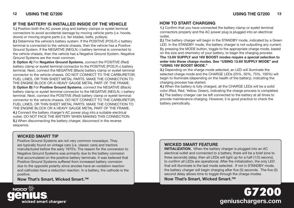 G7200 | NOCO Genius G7200 User Manual | Page 8 / 52