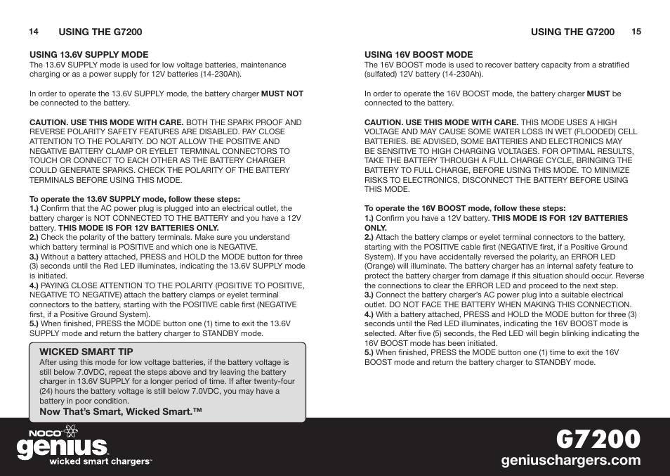 G7200 | NOCO Genius G7200 User Manual | Page 9 / 52