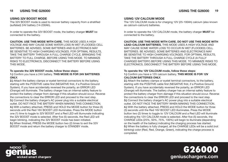 NOCO Genius G26000 User Manual | Page 11 / 58