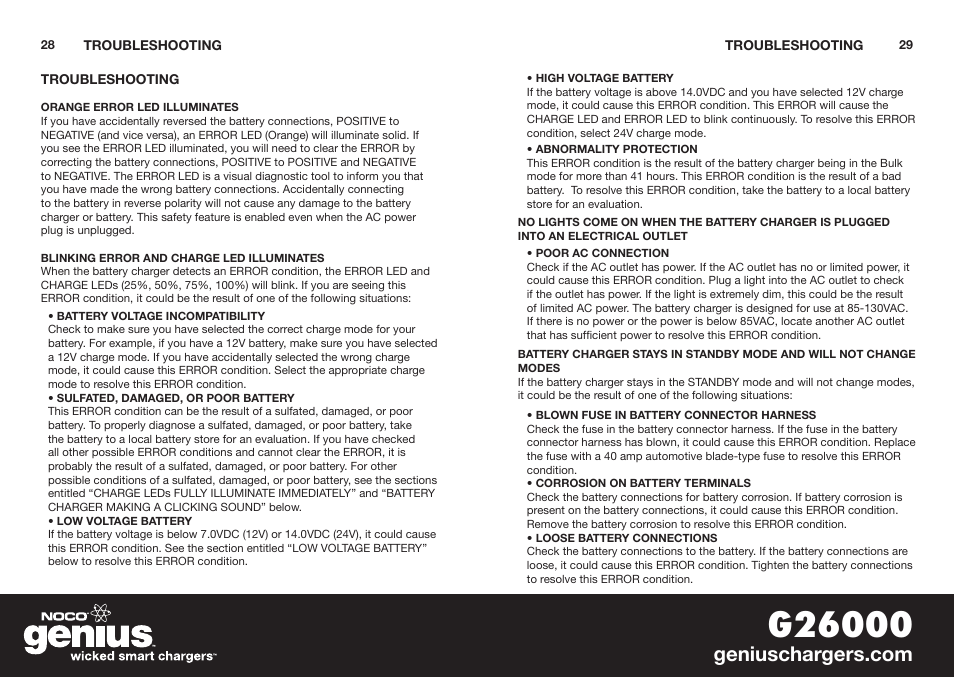 NOCO Genius G26000 User Manual | Page 16 / 58