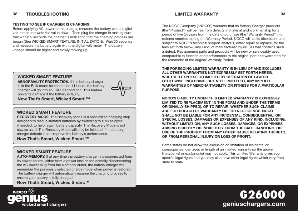 NOCO Genius G26000 User Manual | Page 18 / 58