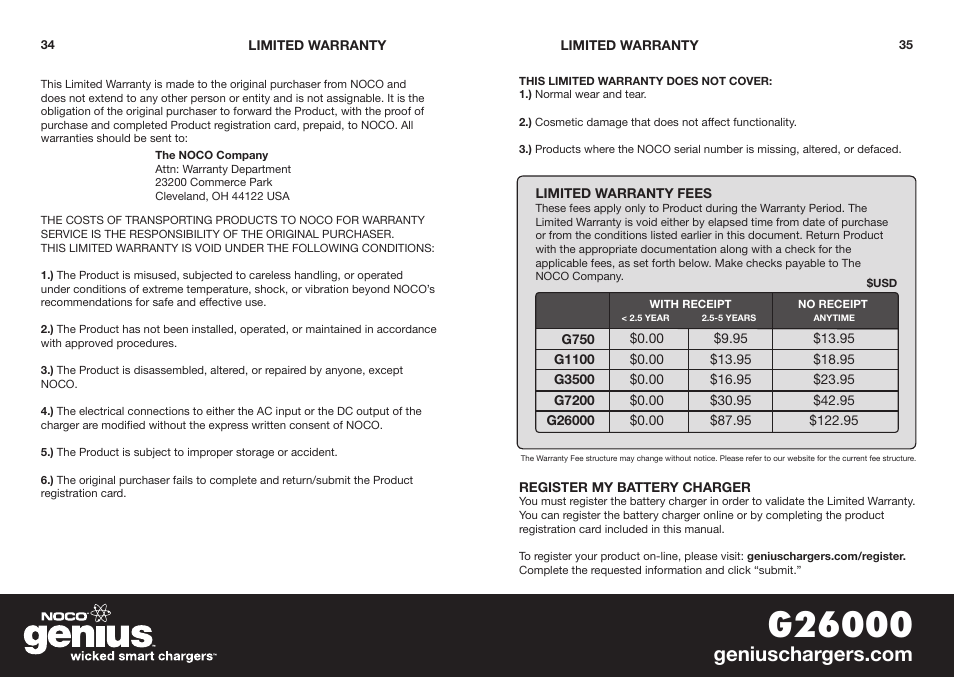NOCO Genius G26000 User Manual | Page 19 / 58
