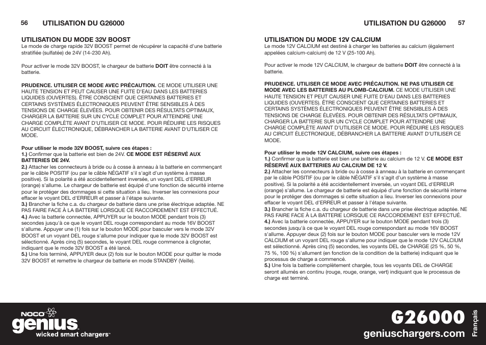NOCO Genius G26000 User Manual | Page 30 / 58