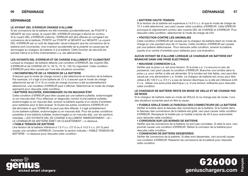 NOCO Genius G26000 User Manual | Page 35 / 58