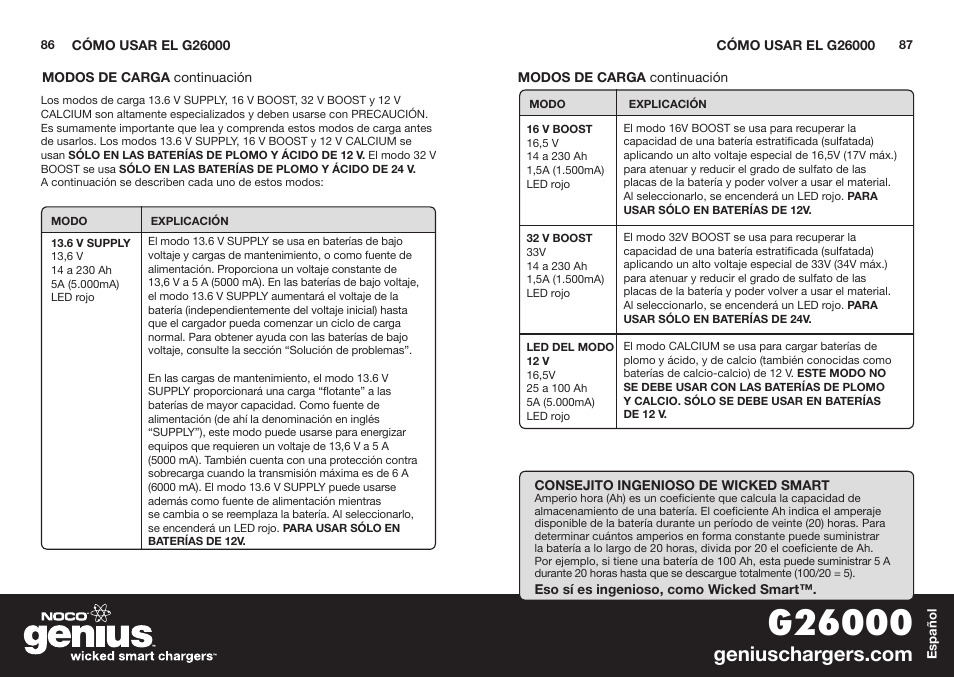 NOCO Genius G26000 User Manual | Page 45 / 58