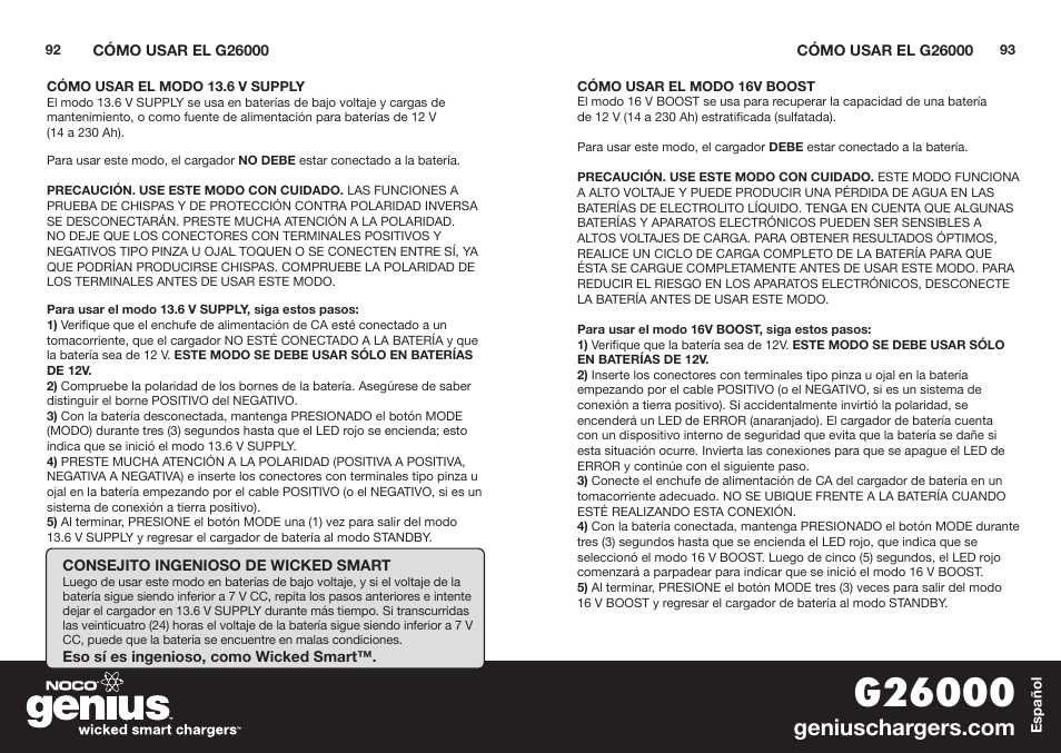 NOCO Genius G26000 User Manual | Page 48 / 58