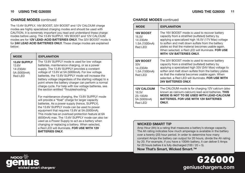 NOCO Genius G26000 User Manual | Page 7 / 58