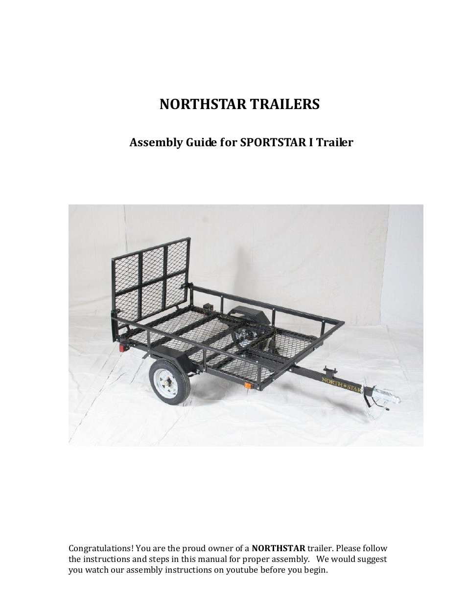 Northstar Trailers SPORTSTAR I User Manual | 13 pages