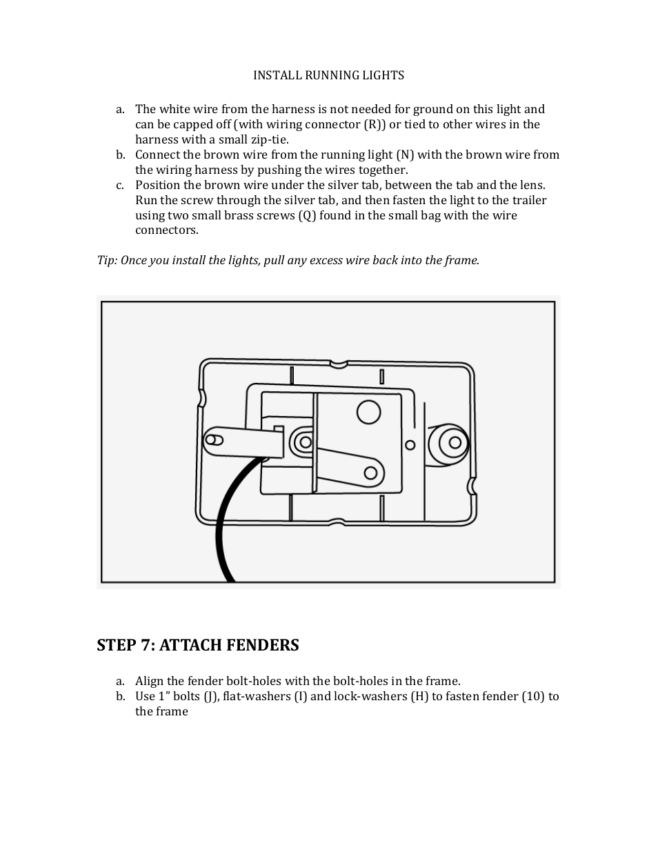 Step 7: attach fenders | Northstar Trailers SPORTSTAR I User Manual | Page 11 / 13