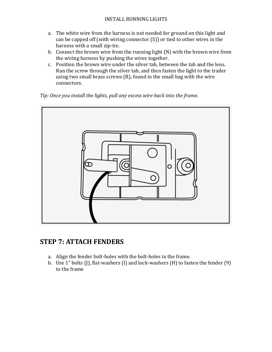 Step 7: attach fenders | Northstar Trailers SPORTSTAR II User Manual | Page 11 / 14