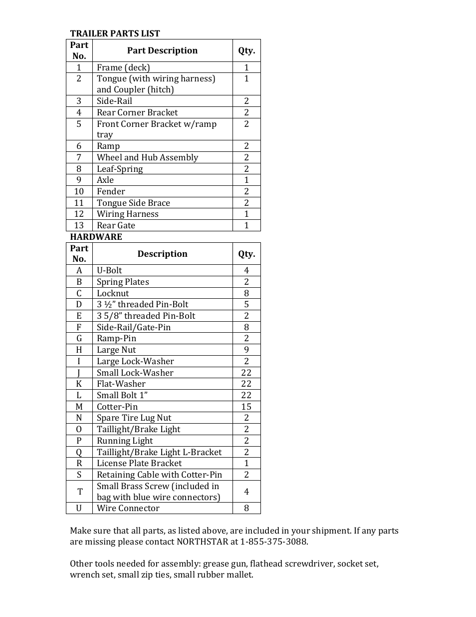 Northstar Trailers SPORTSTAR II WG User Manual | Page 2 / 13