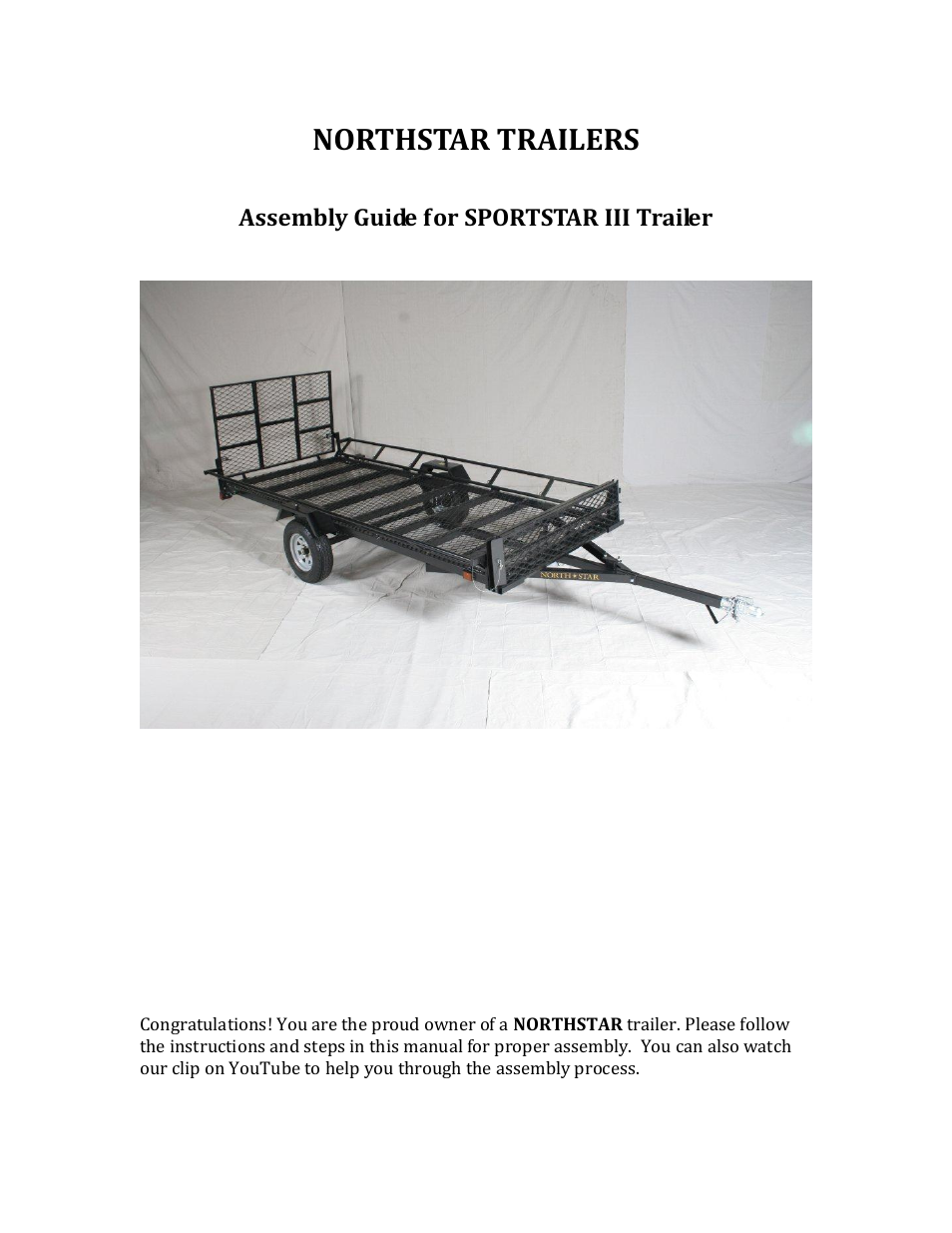 Northstar Trailers SPORTSTAR III User Manual | 13 pages