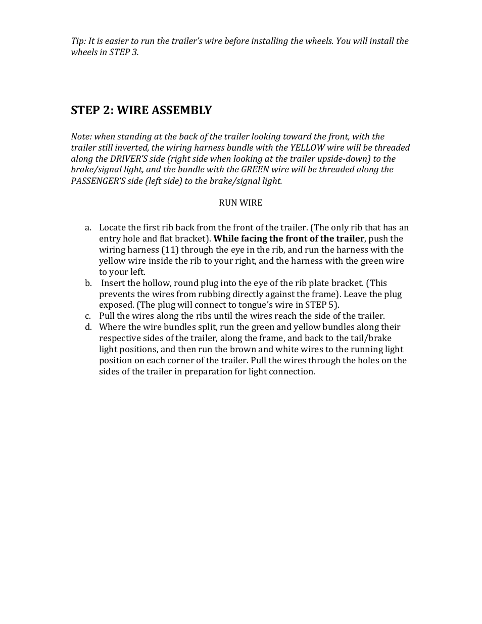 Step 2: wire assembly | Northstar Trailers LOADSTAR I XL User Manual | Page 6 / 13