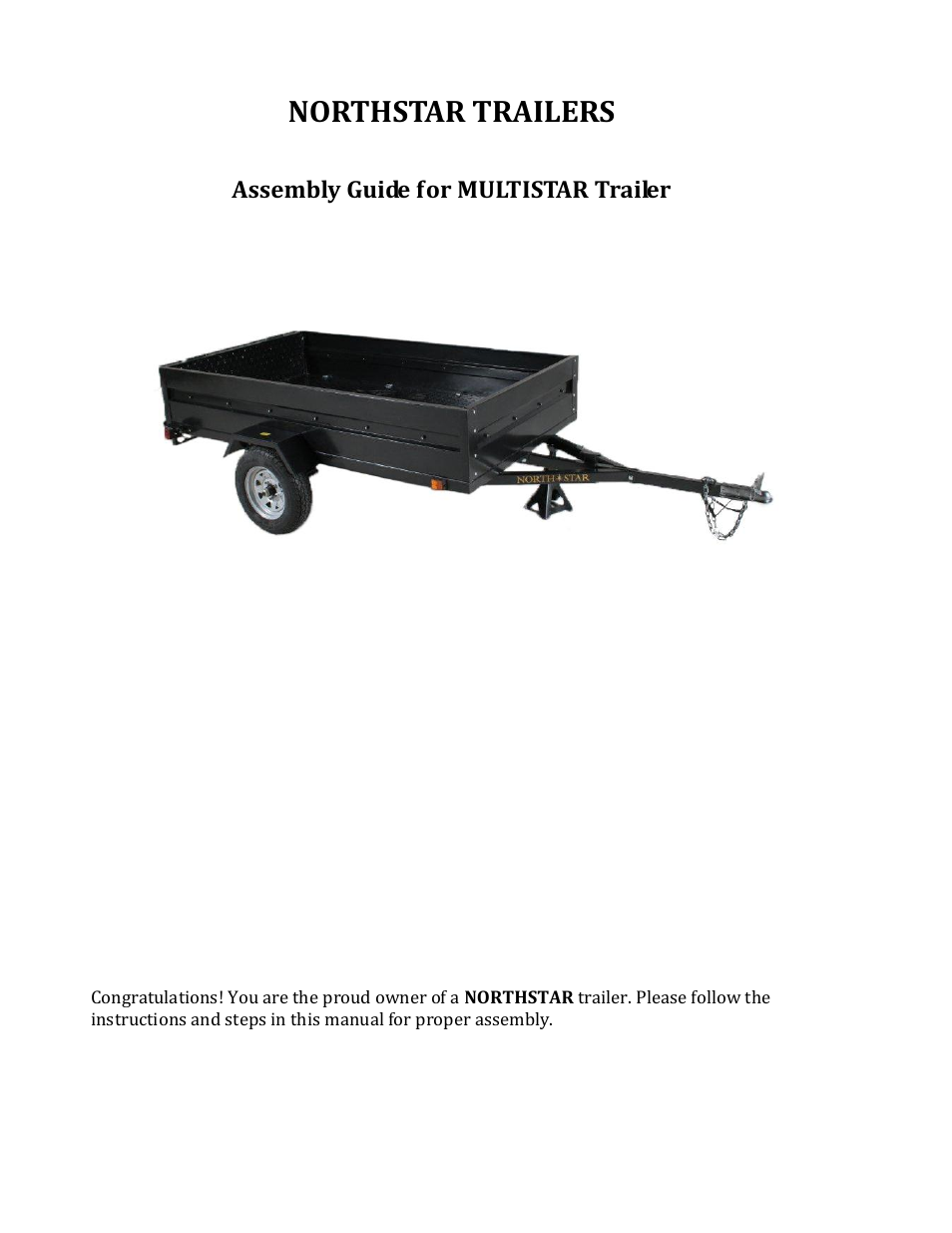 Northstar Trailers MULTISTAR User Manual | 13 pages