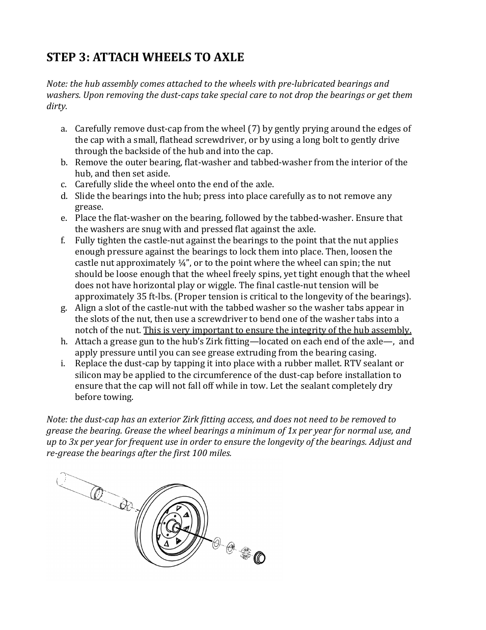 Step 3: attach wheels to axle | Northstar Trailers MULTISTAR User Manual | Page 8 / 13