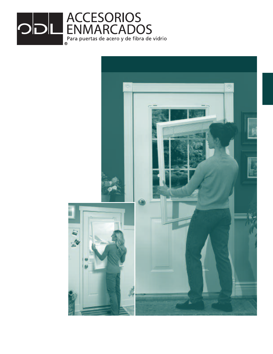 Instrucciones de instalación/mantenimiento, Para tamaños de vista entera y vista media, Facil de añadir. no hace falta taladrar la puerta | ODL Add-on/DIY Blinds —raised frame door glass User Manual | Page 7 / 16