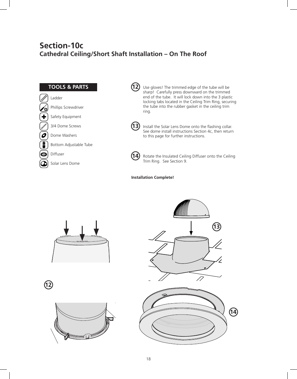 ODL Tubular Skylight User Manual | Page 18 / 31