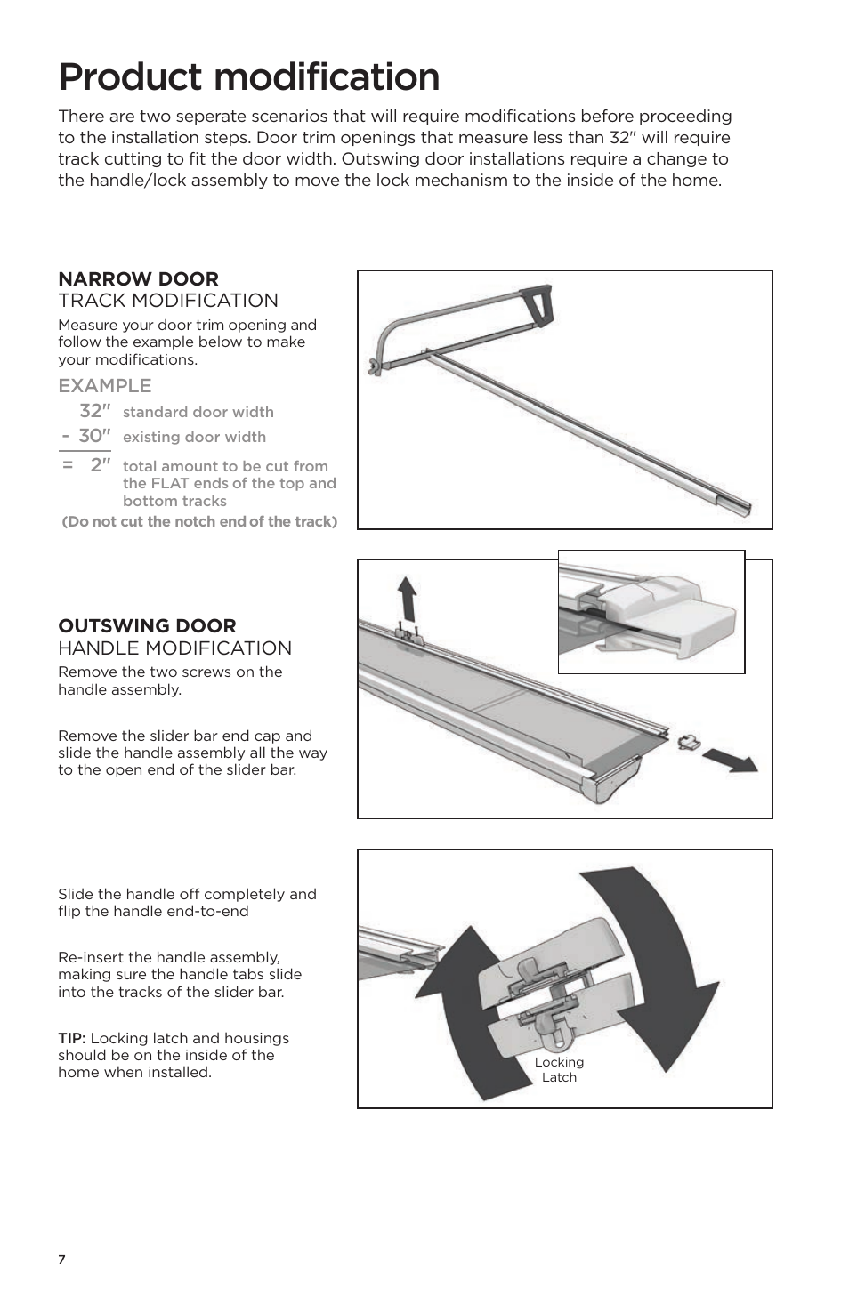 Product modification | ODL Brisa Retractable Screen Doors - single doors User Manual | Page 8 / 20