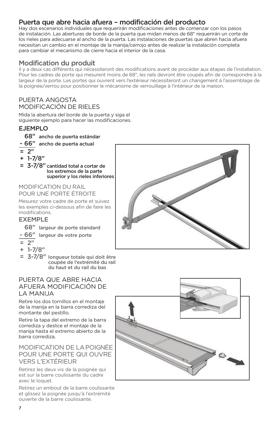 Modification du produit | ODL Brisa Retractable Screen Doors - double doors User Manual | Page 18 / 20