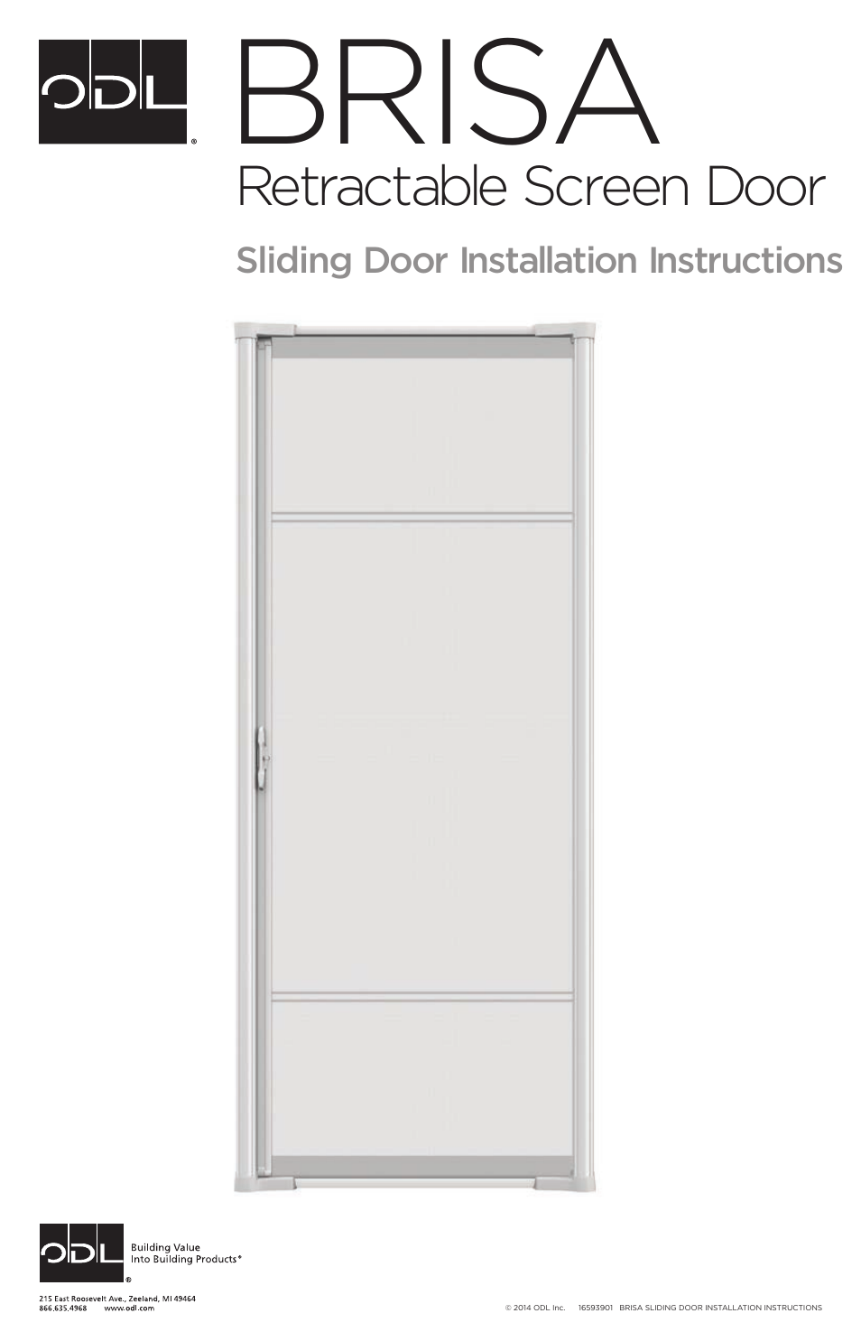 ODL Brisa Retractable Screen Doors - sliding doors User Manual | 16 pages