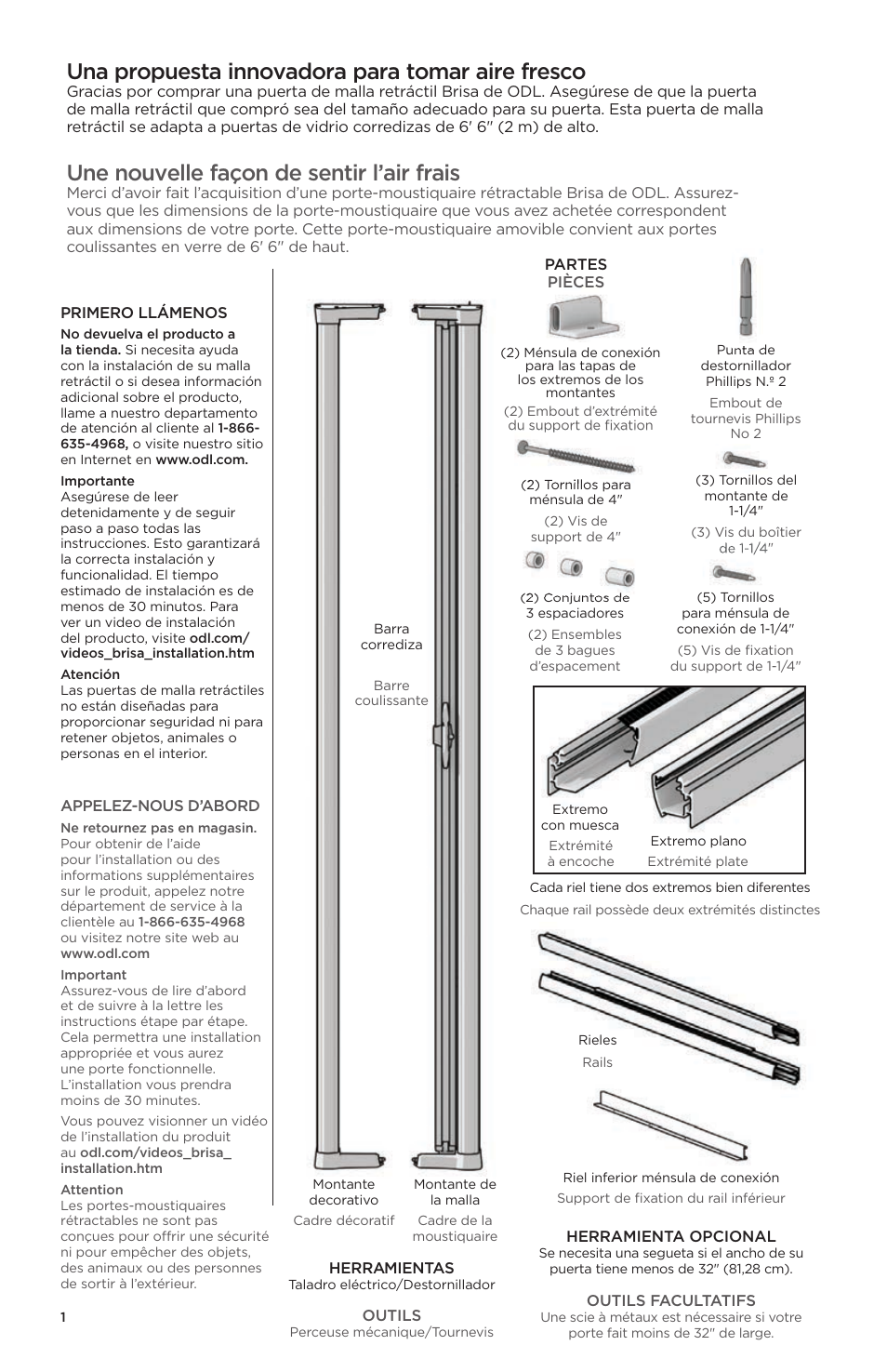 Una propuesta innovadora para tomar aire fresco, Une nouvelle façon de sentir l’air frais | ODL Brisa Retractable Screen Doors - sliding doors User Manual | Page 10 / 16