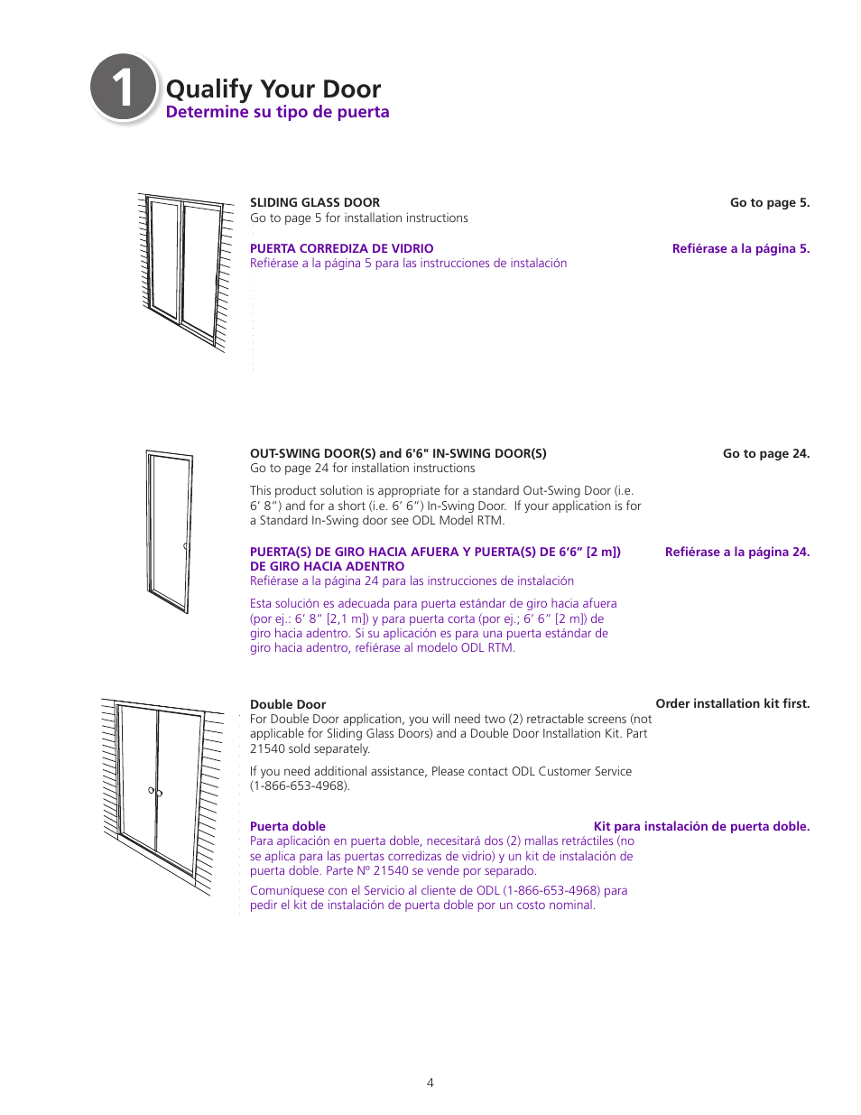 1ualify | ODL Standard Retractable Screen Door - sliding glass doors, out-swing doors, and short (6'6) in-swing doors