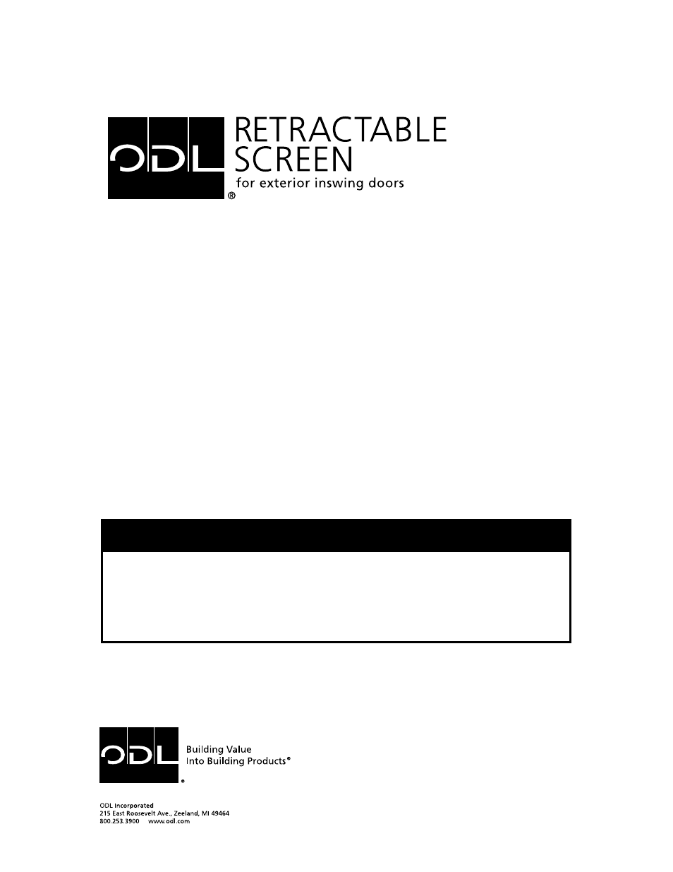 ODL Standard Retractable Screen Door - replacement cartridges User Manual | 8 pages