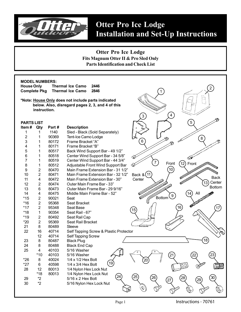 Otter Outdoors Pro Ice Lodge User Manual | 12 pages