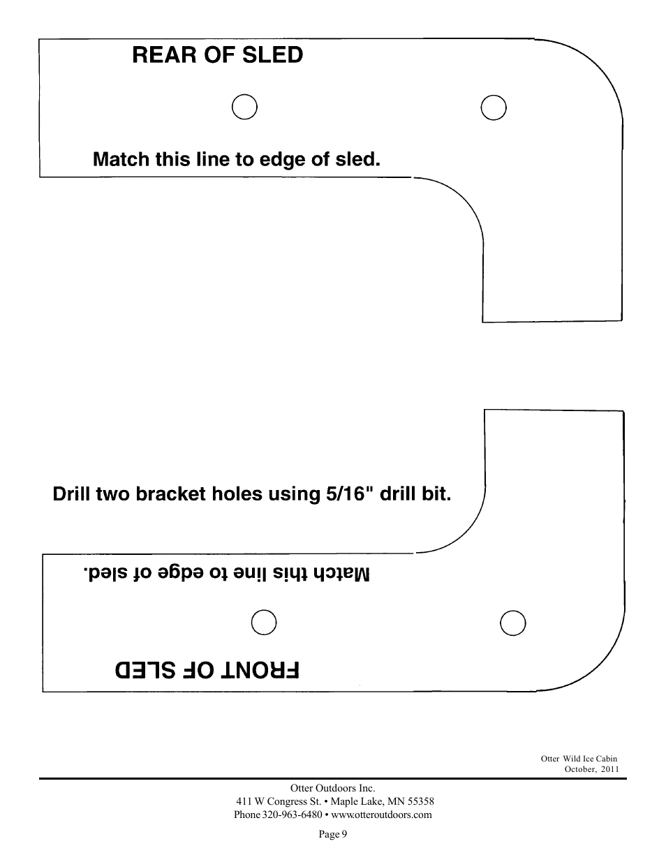 Outside edge of sled | Otter Outdoors Wild Ice Cabin User Manual | Page 9 / 9