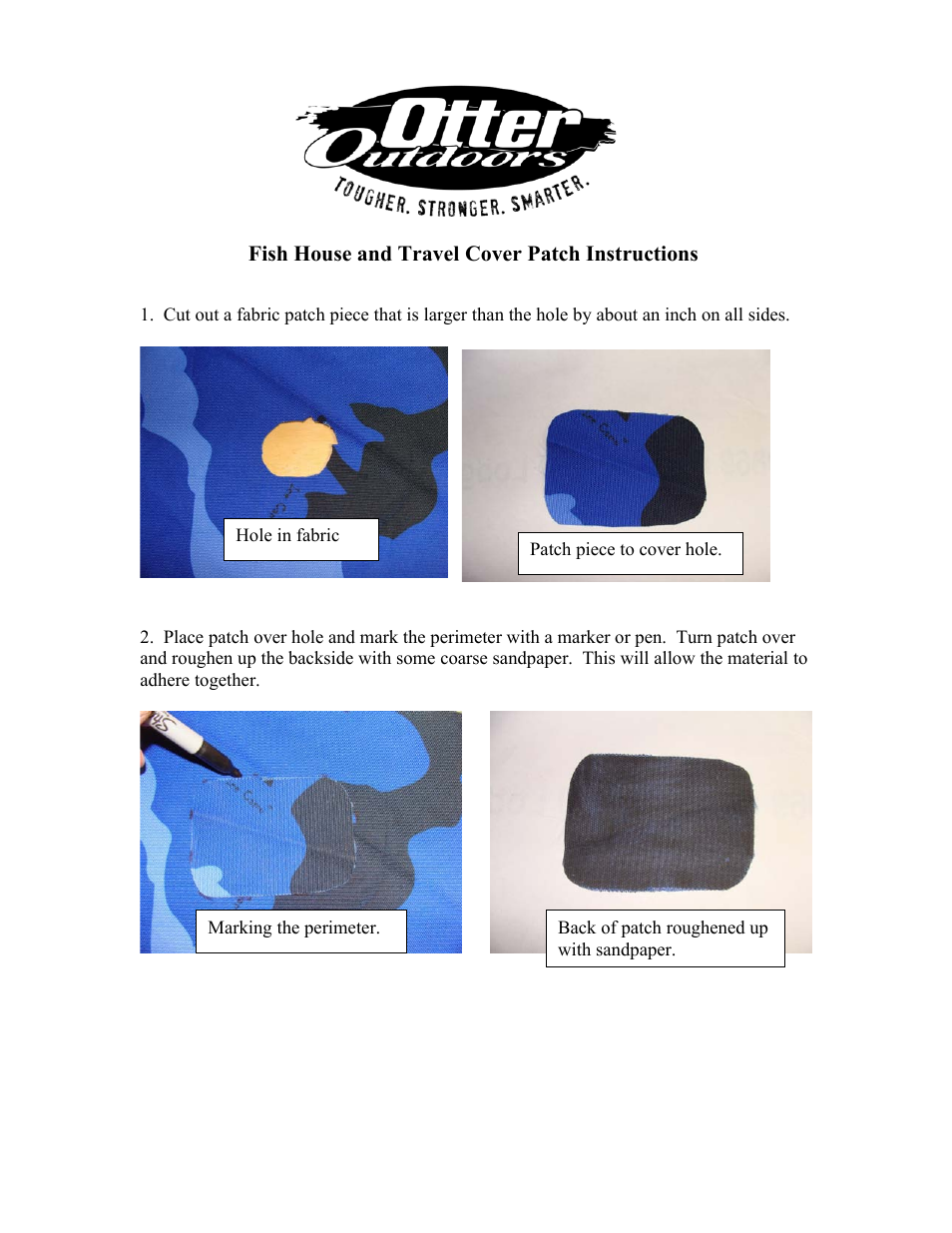 Otter Outdoors Fish House Patch Kit User Manual | 2 pages