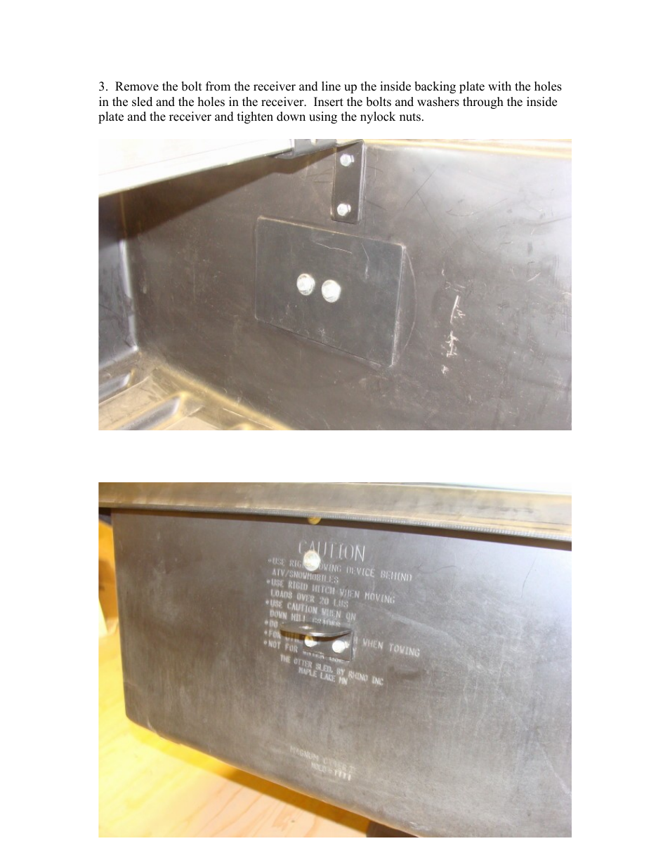 Otter Outdoors Rear Sled Hitch Receiver User Manual | Page 2 / 2