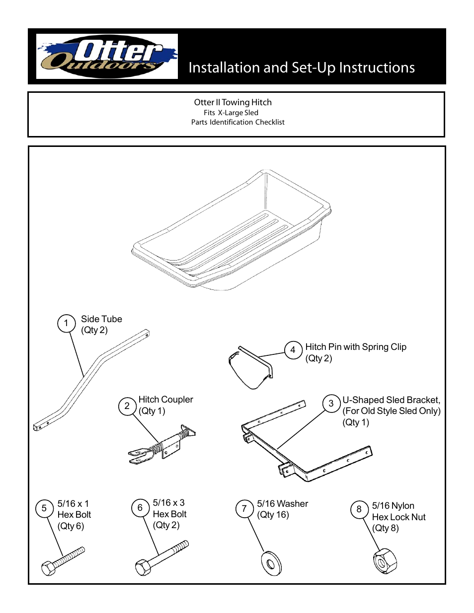 Otter Outdoors Sled Tow Hitch (XL) User Manual | 3 pages