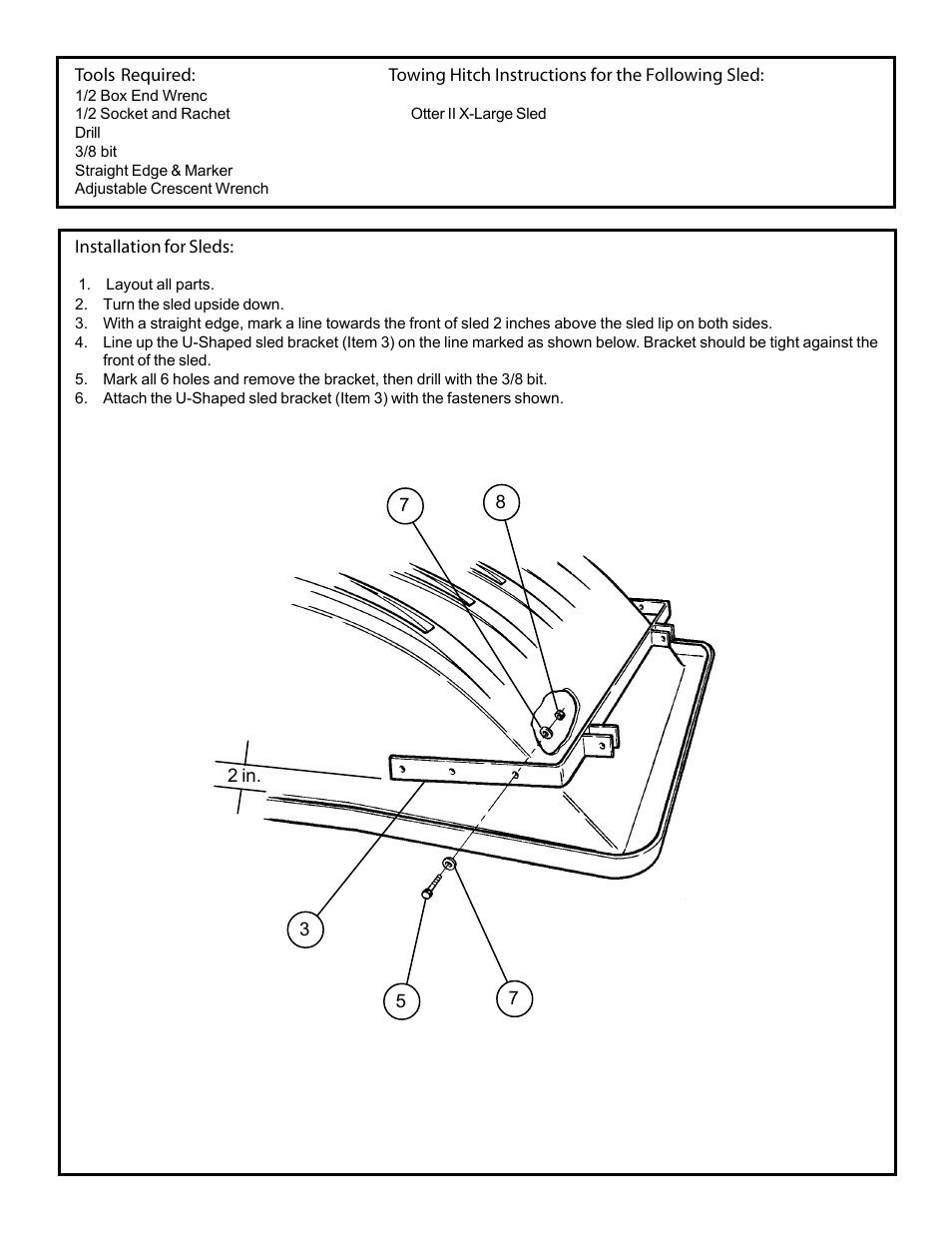 Otter Outdoors Sled Tow Hitch (XL) User Manual | Page 2 / 3
