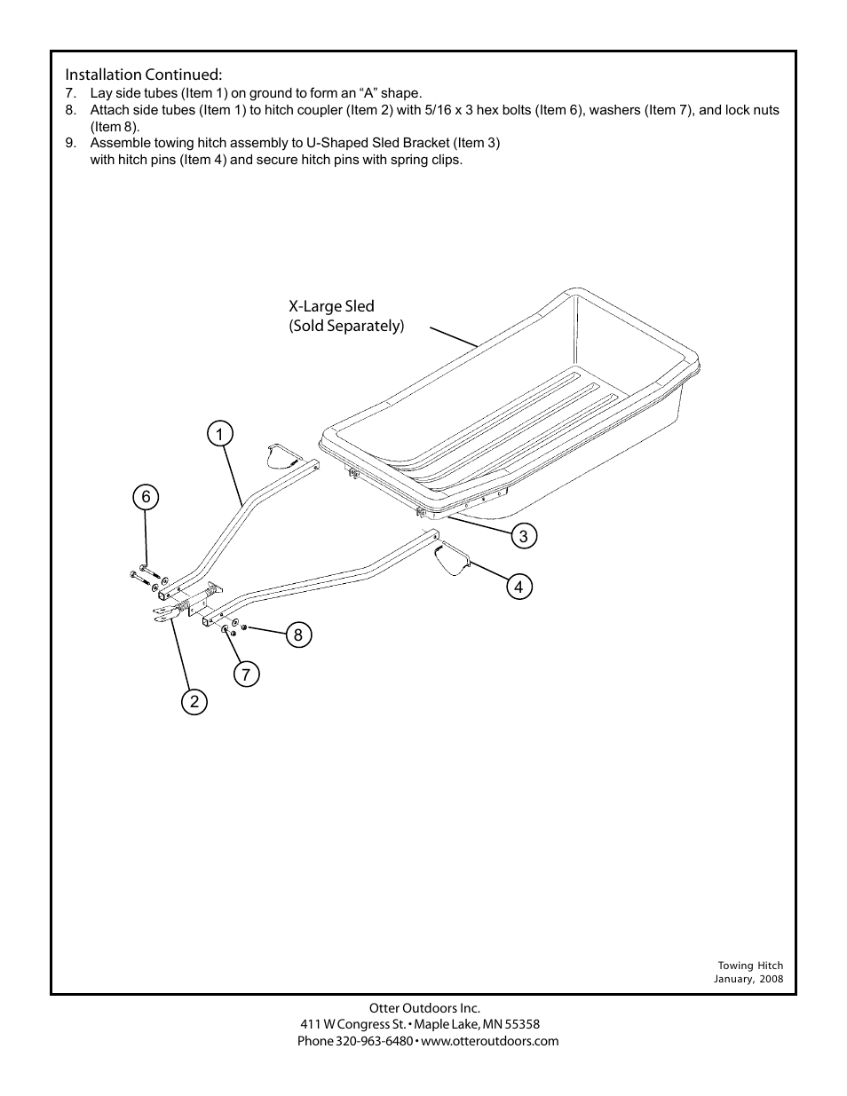 Otter Outdoors Sled Tow Hitch (XL) User Manual | Page 3 / 3