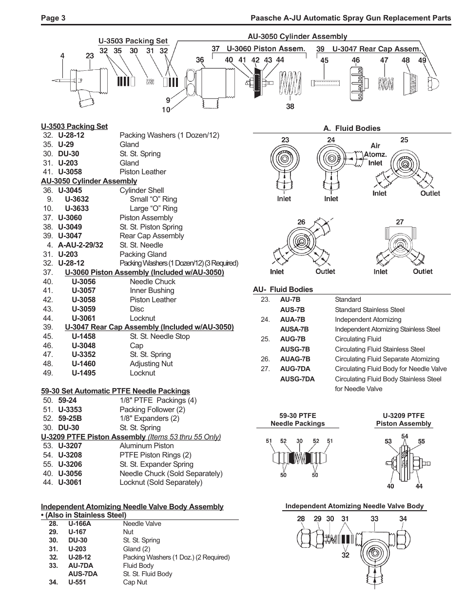 Paasche Airbrush A-JU-PL User Manual | Page 3 / 4