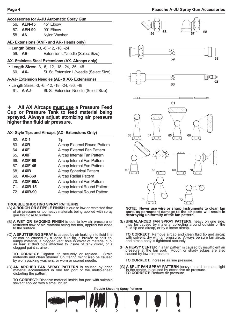 Paasche Airbrush A-JU-PL User Manual | Page 4 / 4