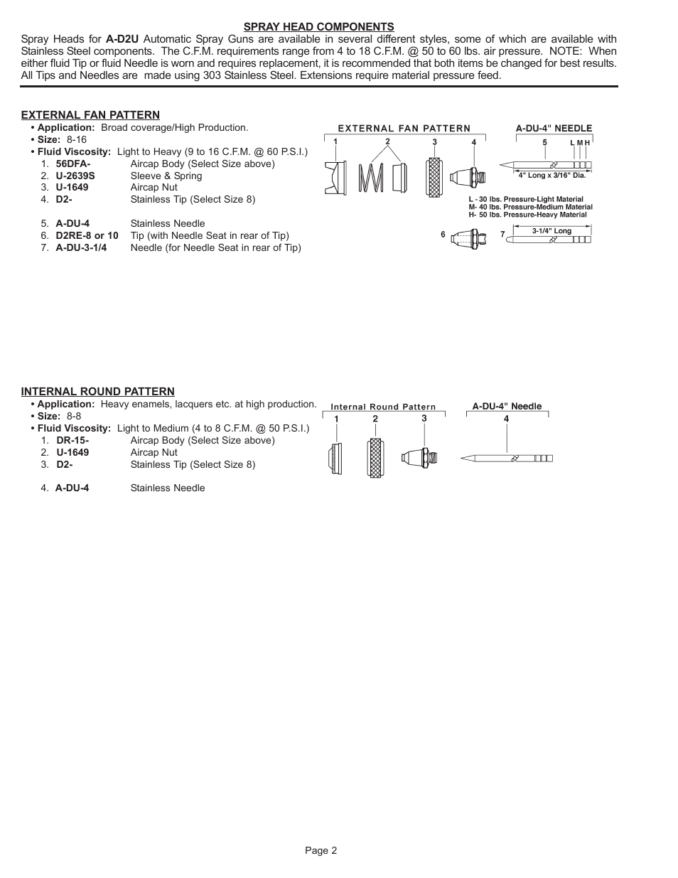 Paasche Airbrush A-D2U-PL User Manual | Page 2 / 4