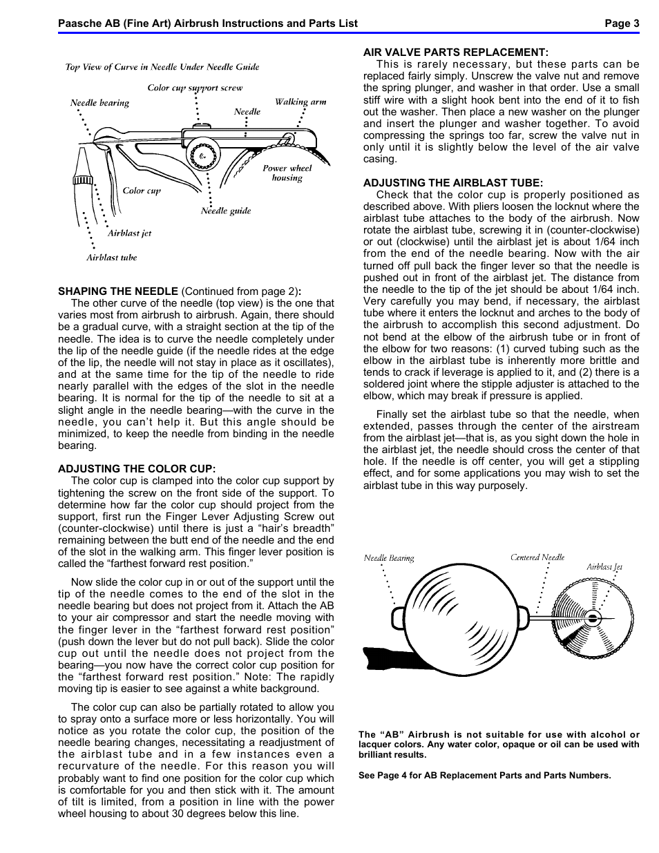 Paasche Airbrush AB-PL User Manual | Page 3 / 4