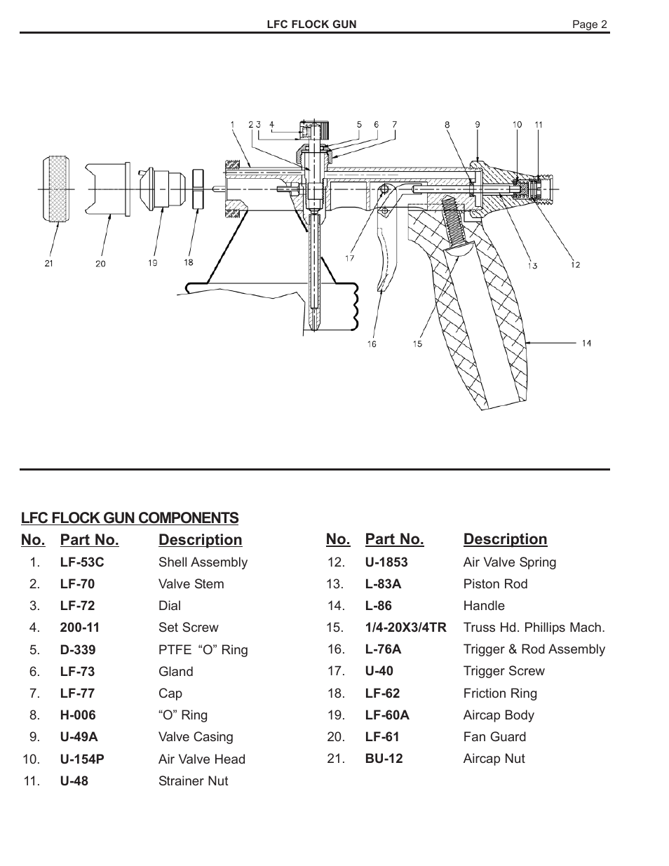 Paasche Airbrush LFC-PL User Manual | Page 2 / 2