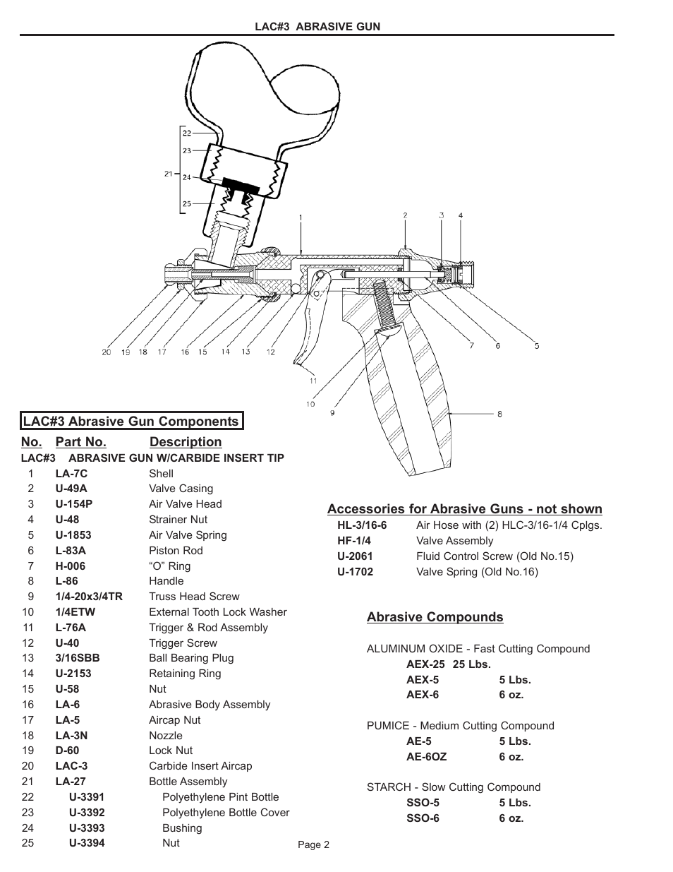 Paasche Airbrush LAC-PL User Manual | Page 2 / 2