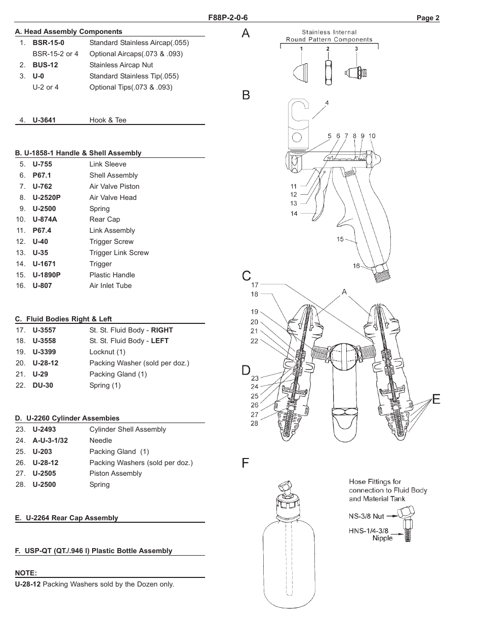 Paasche Airbrush F88-PL User Manual | Page 2 / 2