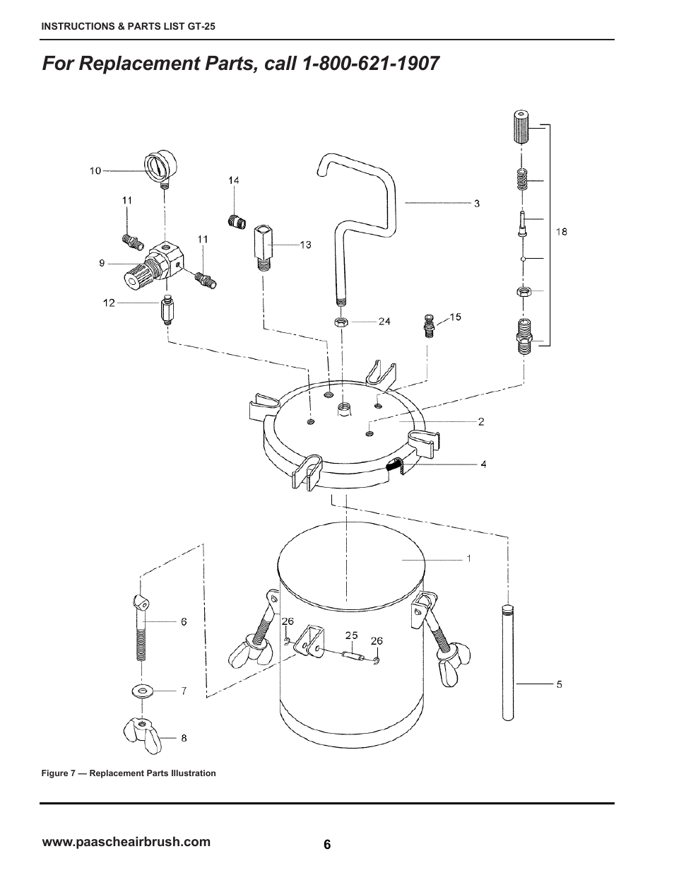 Paasche Airbrush GT-PL User Manual | Page 6 / 8